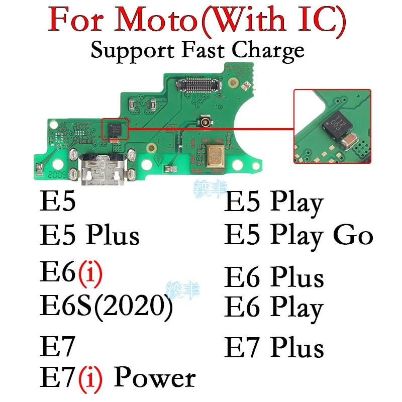 

Зарядная док-станция с Usb-портом для Motorola Moto E5 E6 E7 E7i Play Plus Go Power E6i E6S 2020, модуль зарядной платы