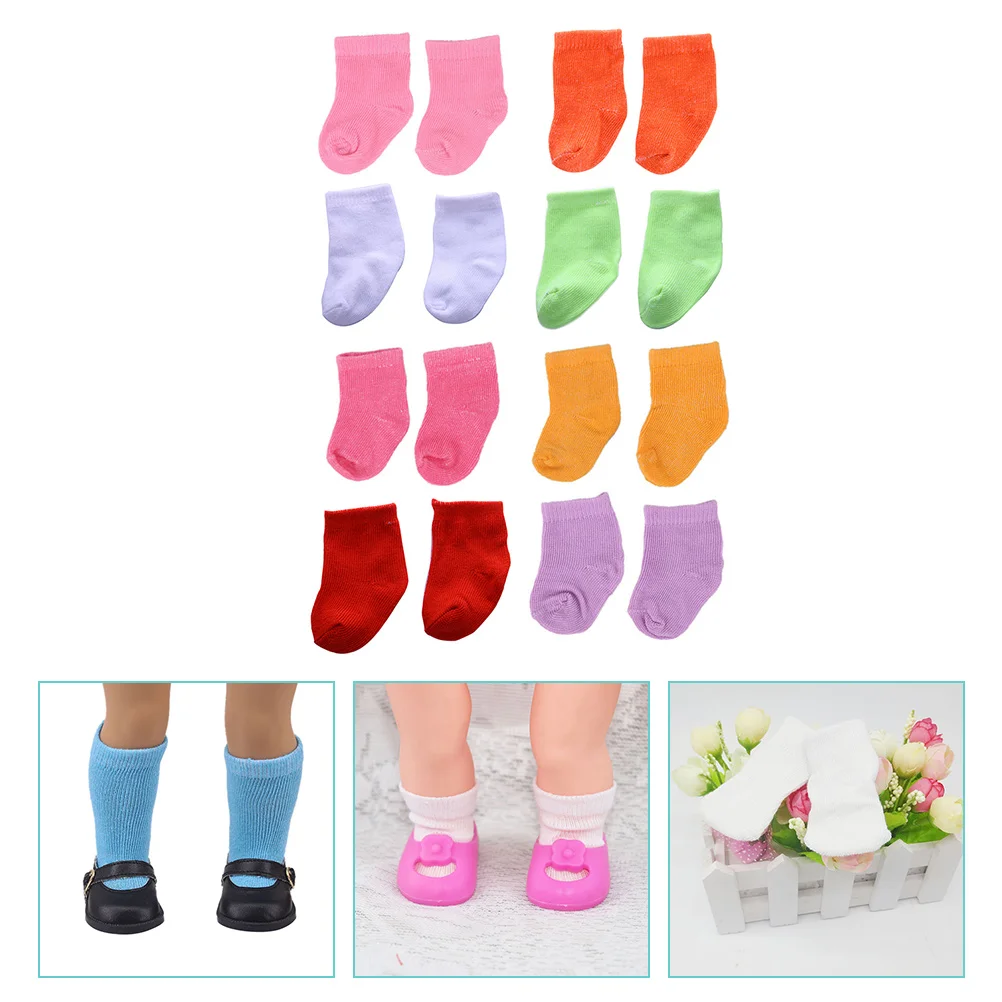 

8 Pairs Americn Girl Dolls Socks Reborn Costume Newborn Baby Accessories Cloth Play House Toy