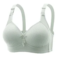 Sexy Lace Flower Surface Women Bra Four Rows Of Three Buttons No Steel Ring Large Size Underwear Skin-Friendly And Soft Lingerie 1