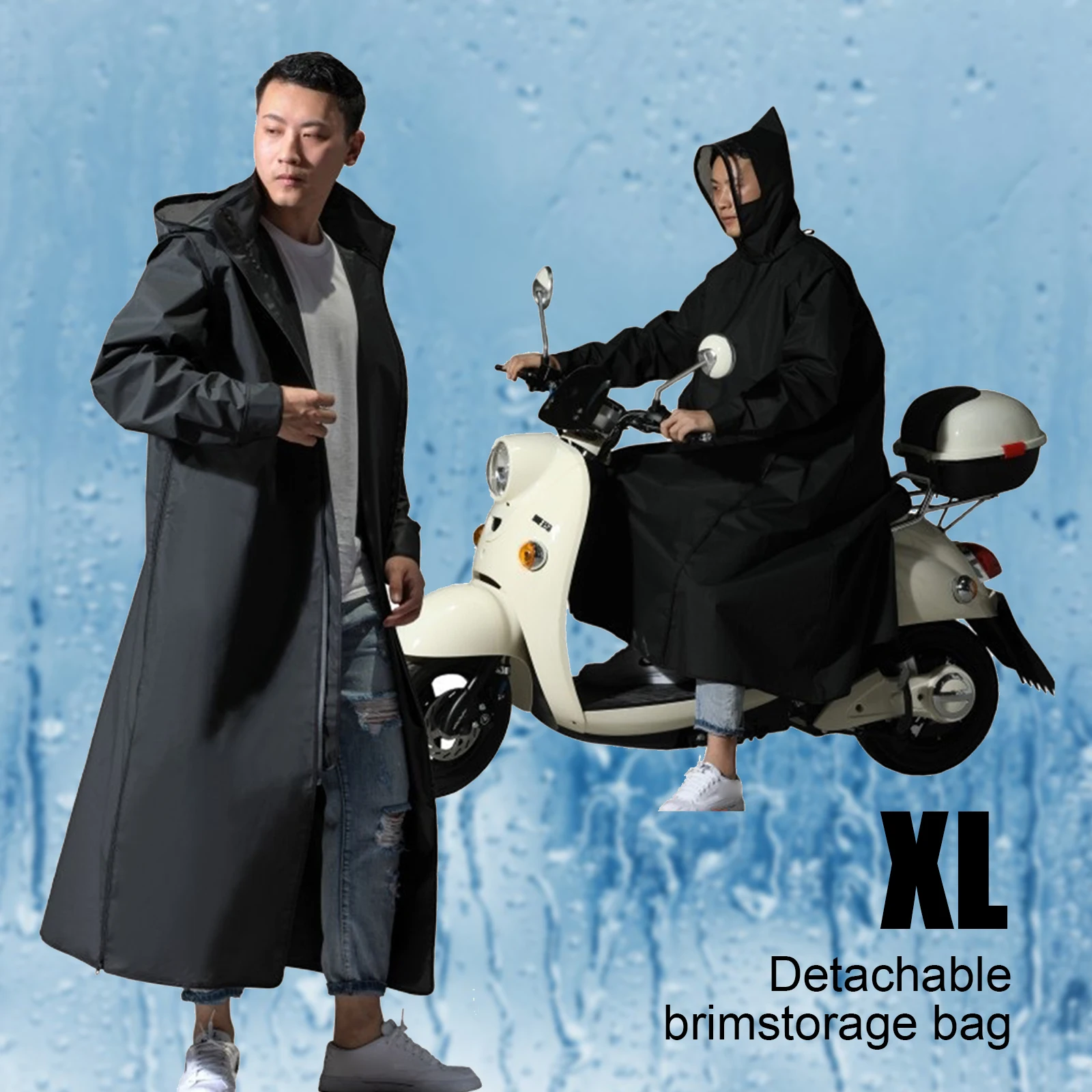 Motorcycle Raincoat Women/Men Zipper Hooded Poncho Motorcycle Rainwear Long Style Hiking Environmental Rain Jacket XL/XXL motorcycle raincoat rain poncho motorcycle jacket hiking jacket