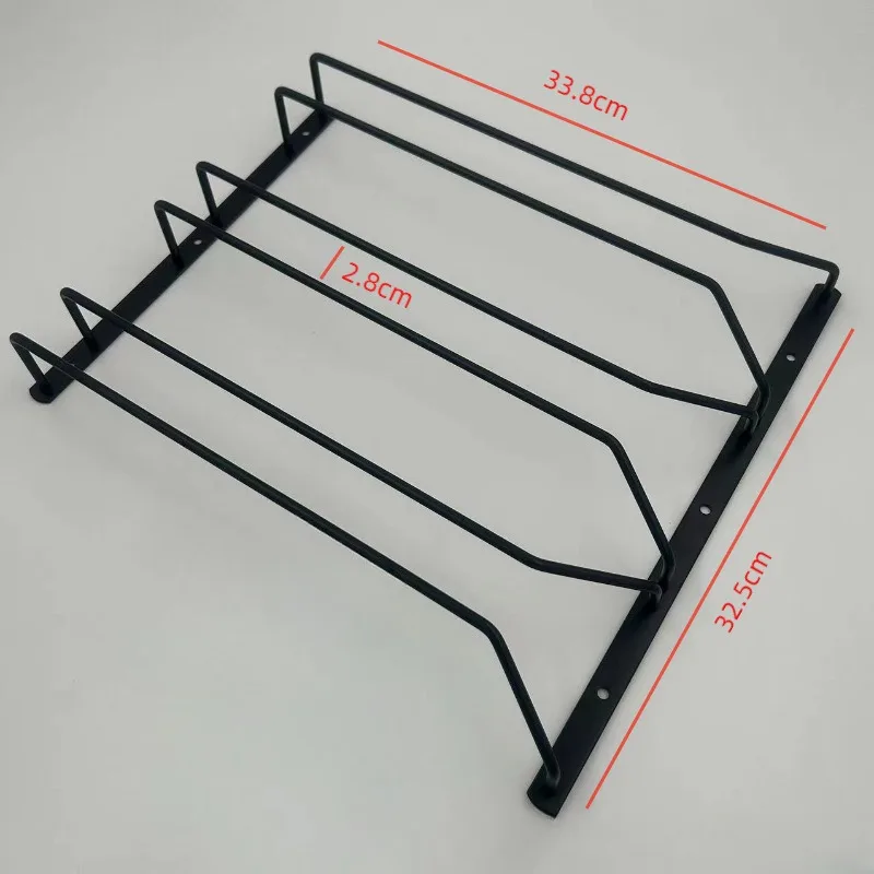 Black Metal Wine Glasses Holder Wall Mount for Kitchen Bar Wine Glass Hanger Cup Rack Stemware Hanging Cupboard Organizier 2