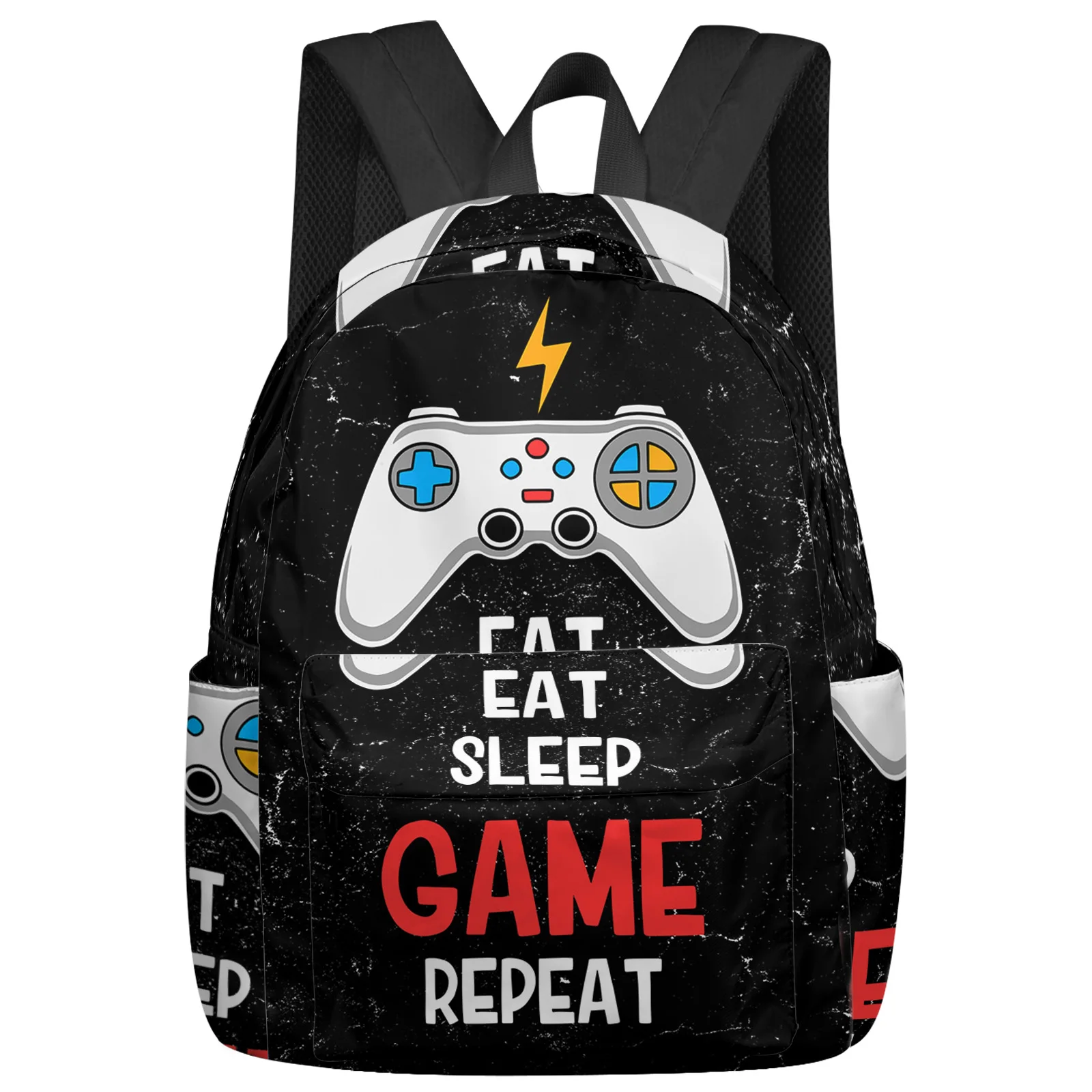 

Рюкзак с черным мраморным рисунком для видеоигр, школьные ранцы для подростков, рюкзак для ноутбука на заказ для мужчин и женщин, дорожный рюкзак