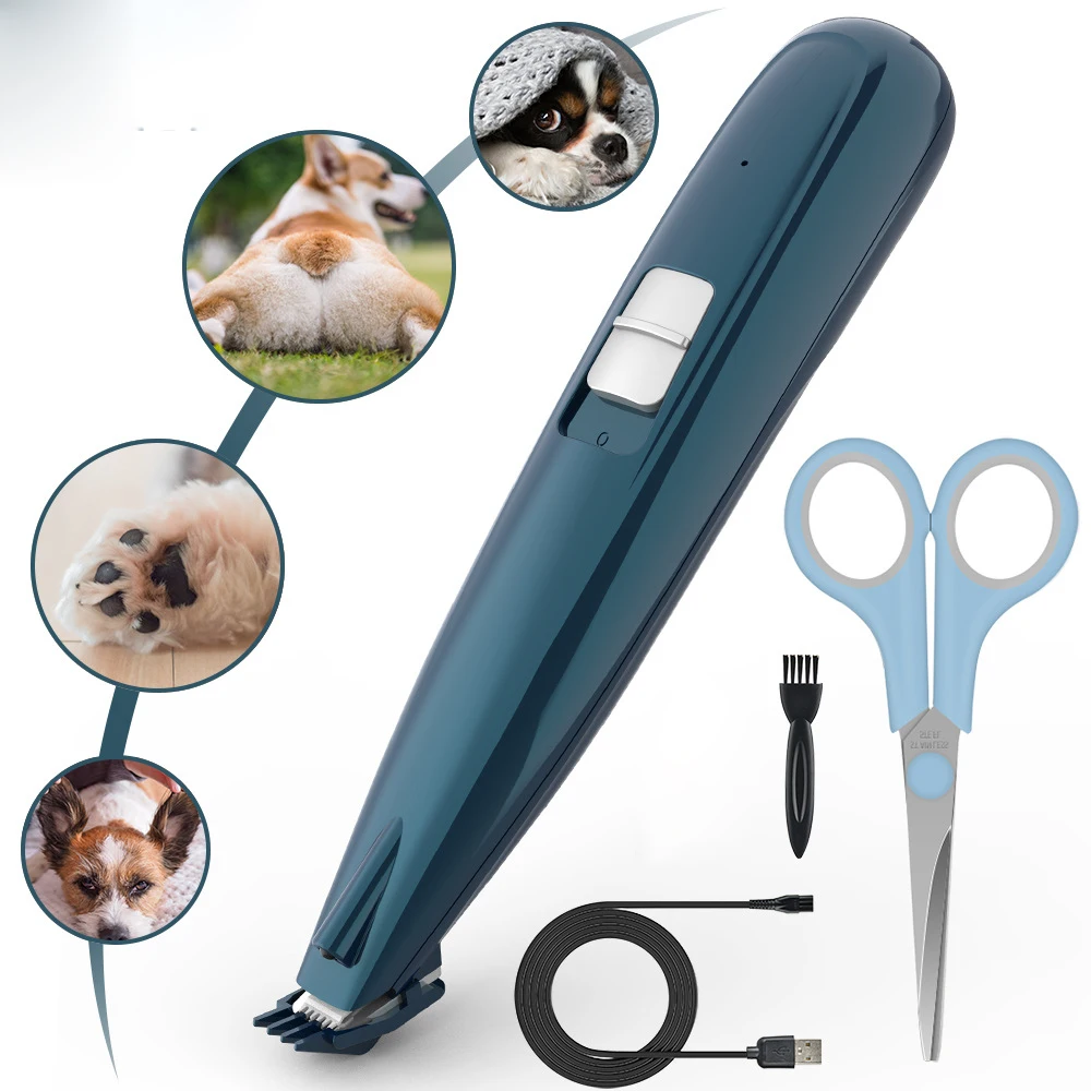 

Pet Paw Hair Remover with Led Light Professional Dog Hair Trimmers Grooming Kit Low Noise USB Rechargeable Electronic Pet Supply