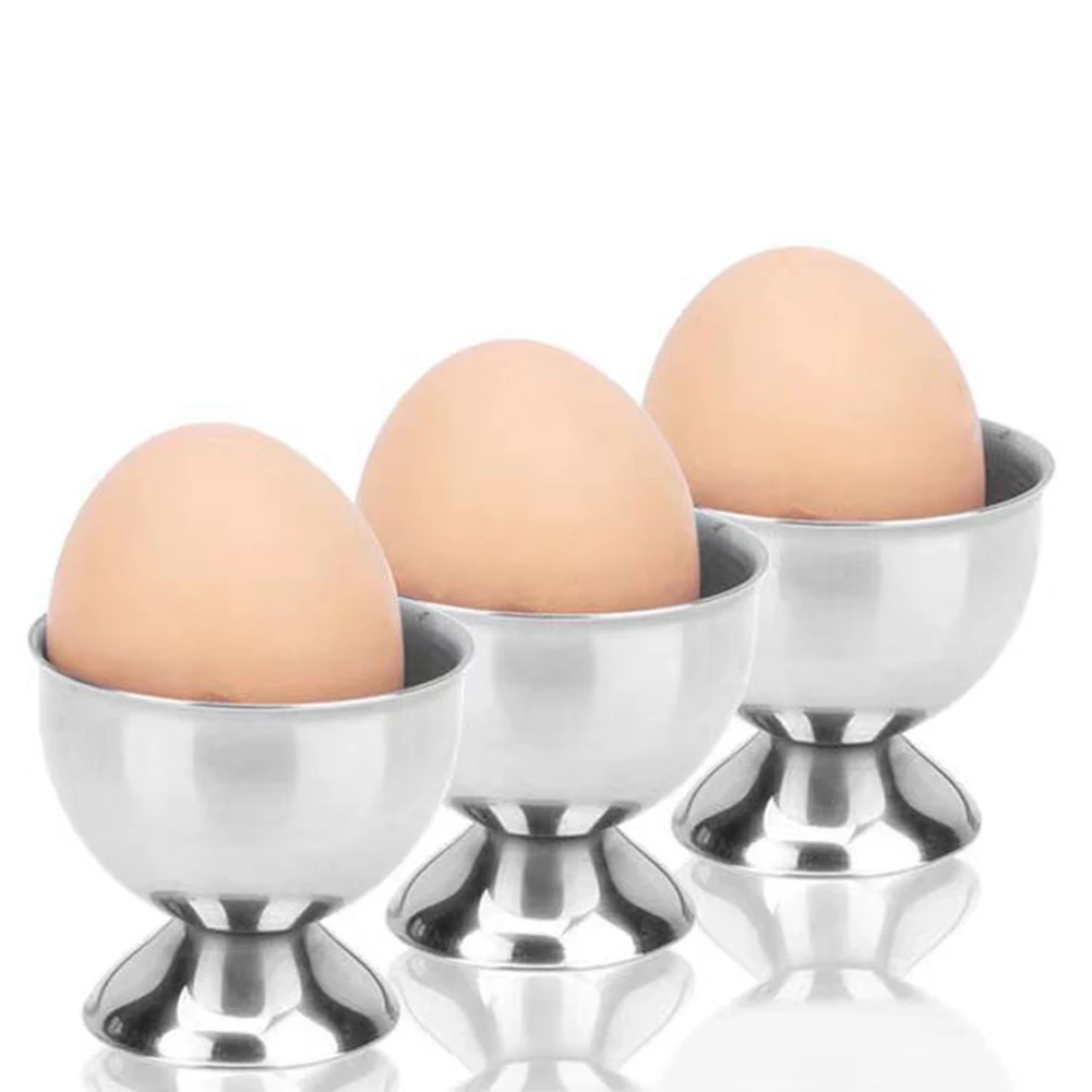 

4 Pcs Egg Holder Container Egg Tools Egg Cups Stainless Steel Cup Breakfast Egg Holder Kitchen Eggs Supplies