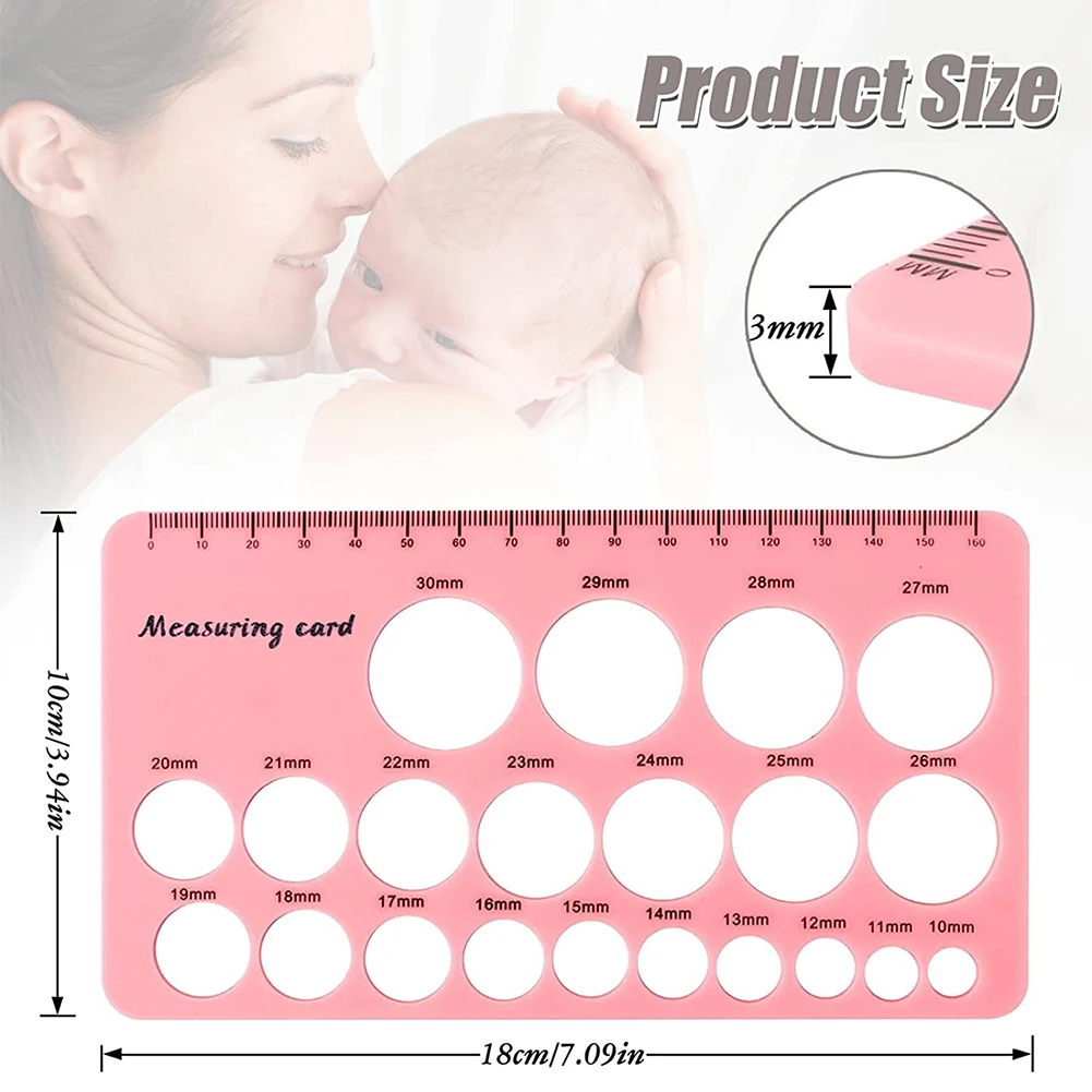 Silicone Nipple Measuring Card Smooth Flange Measurement Tool Soft Safe Lightweight Perfect Gift Nontoxic Feeding Accessory 6