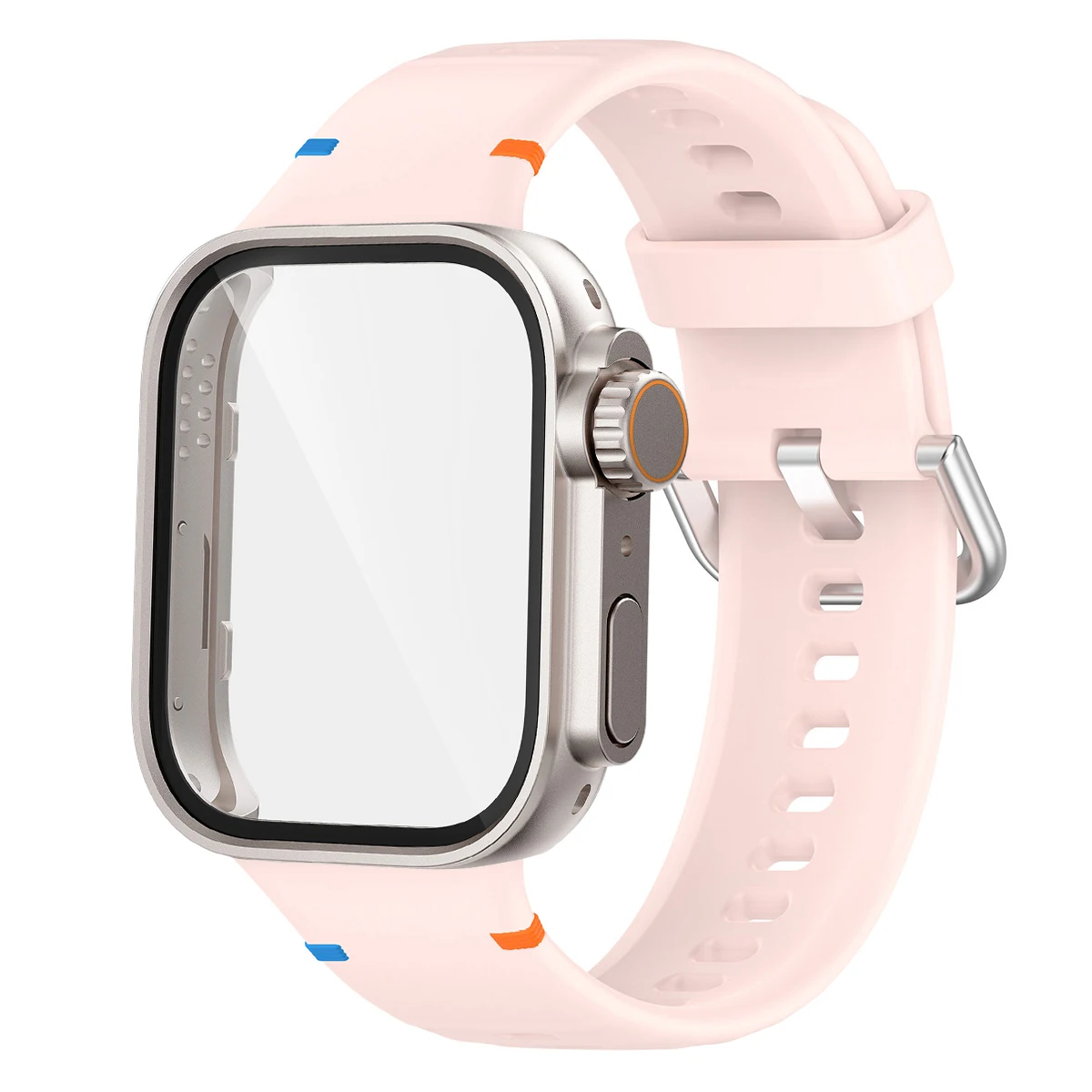 Versatile Protection Bundle: Silicone Sport Band, Full Cover Case & Tempered Glass Film