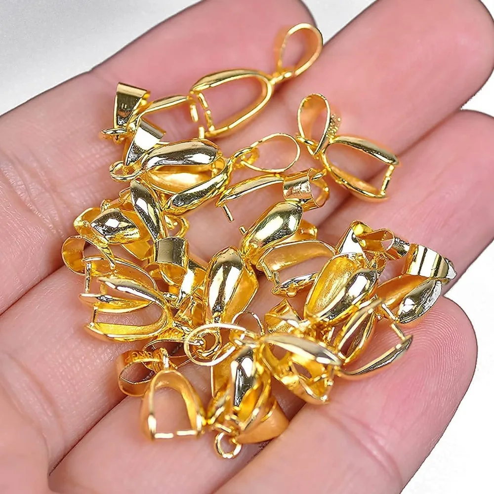 Stainless Steel Pendant Pinch Clip Bail Clasp Closure