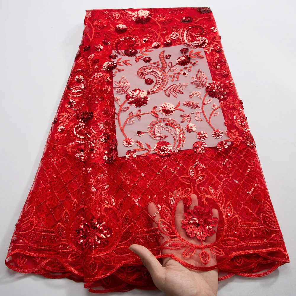 قماش دانتيل مطرز شبكي أفريقي للنساء ، شبكة تول نيج...