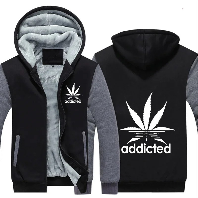 

Men's Thicken Jacket Coat Winter Fleece Warm Jacket Casual Outdoors Zipper Clothes Male Trending Print Sportswear