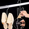 Household Shoes Drying Rack Hanger Hook Stainless Steel Hanging Shelf Organizer Space Saving Home Wardrobe Storage 2