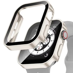 Premium Protective Cover with Tempered Glass Screen Protector for 42mm Series 10 11 (Matte starlight)