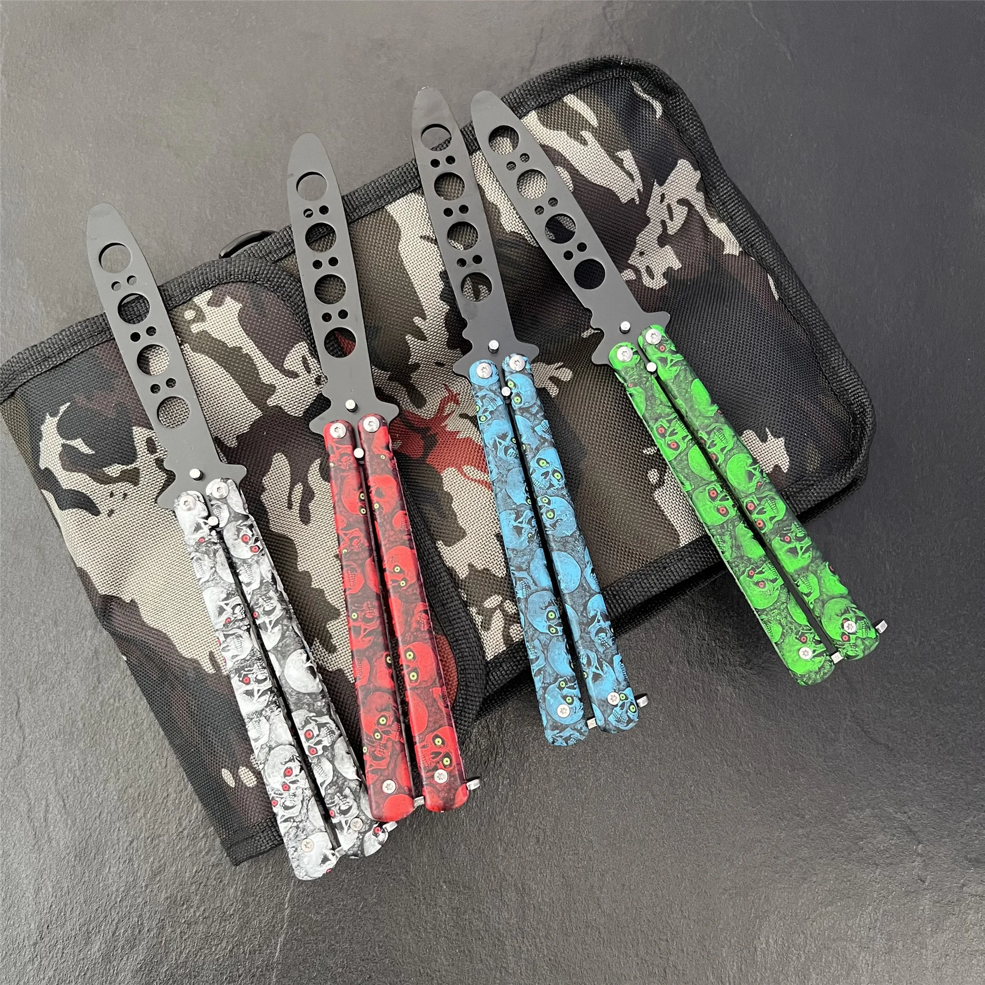 Cuchillo de mariposa de práctica portátil CSGO Balisong, cuchillo de  mariposa Transformable, cuchillos de entrenamiento plegables de acero de  aleación, juegos al aire libre - AliExpress