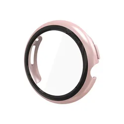 All-Around Tempered Glass & Hard PC Bumper Protector for Pixel Watch 2 (Rose Gold)