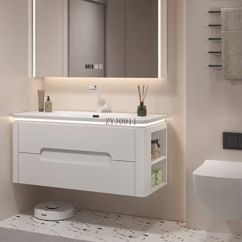 Double Washbasin Cabinet Luxury Bathroom Floor Sinks Column Wc Furniture Drawer Filing Cabinets Storage Shelf Multipurpose Wall