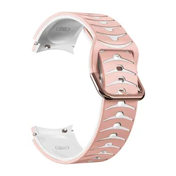 20mm Silicone Watch Band - Versatile & Comfortable Bracelet - Watch 6 classic 43mm (Pink White)