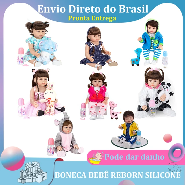Brastoy Baby Doll Reborn Girl 48cm 100% Silicone Can Take Bath Brown Eyes  Children Gift - AliExpress