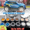 1/64 Model Car Wheels with Rubber All Terrain Tires BBS LM-R Refitting Parts for Off-road Vehicle HotWheels D: 17mm 1 Set 1