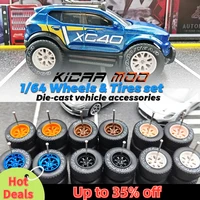 1/64 Model Car Wheels with Rubber All Terrain Tires BBS LM-R Refitting Parts for Off-road Vehicle HotWheels D: 17mm 1 Set 1