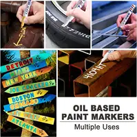 12 Color Auto Paint Car Scratch Repair Pen DIY Tire Tread Waterproof Quick-drying  Metal Paint Pen Marker Oil-based Marker Set 6