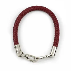Metallic PU Leather Round Rope Bag Strap with Silver Buckle - Chic Handbag & Purse Accessory - 50cm (WineRedSilver)