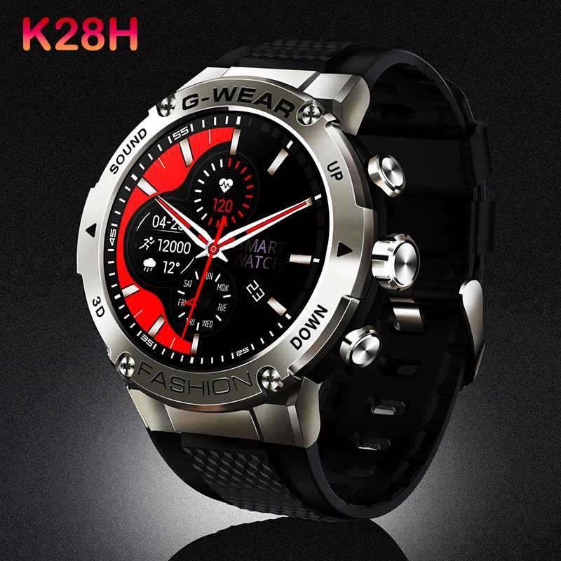 

2022 Original K28H Smart Watch Men Dial Call Blood Pressure Oxygen Music Player Camera Waterproof Sports Smartwatch Android IOS