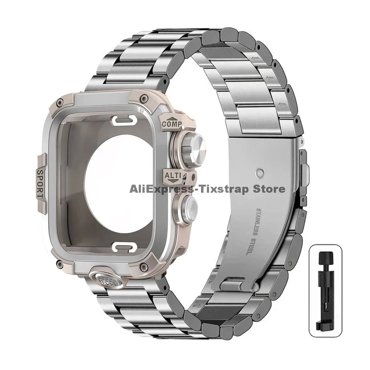 Premium Metal Strap and Protective Case
