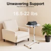 Laptop Desk Stand 360° Adjustable Tilting Overbed Table with Wheels Mobile Laptop Table Foldable Rolling Bedside Desk 60*40cm