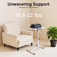 Feriales Mobiler Laptop-Tisch 360° Neigbar – Höhenverstellbarer Beistelltisch mit Rollen & Faltfunktion – Notebookständer für Bett & Sofa Weiß 1