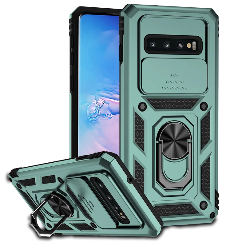 Per Samsung Galaxy S10 S10 Plus Custodia Antiurto Armor Slide Camera Protect Custodia Per Telefono Per Samsung S10 S10 + Plus Cover Per Supporto Ad An