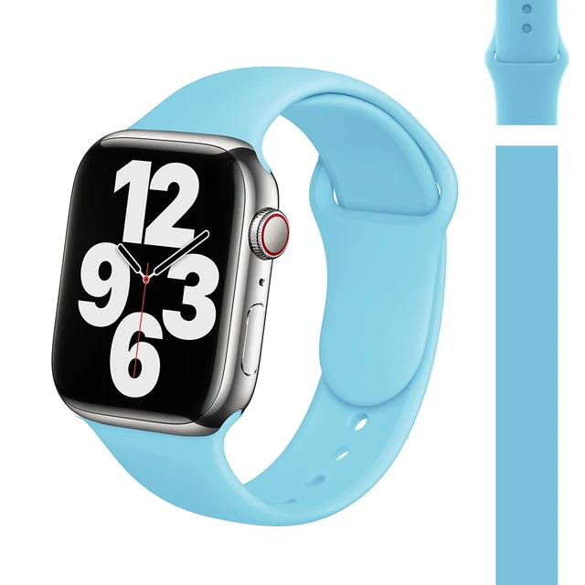Silicone Strap for Apple Watch Band 45mm 41mm 44mm 40mm 42mm 38mm Correa Watchband Armband Bracelet iWatch Series 7 SE 6 5 4 3 2 15