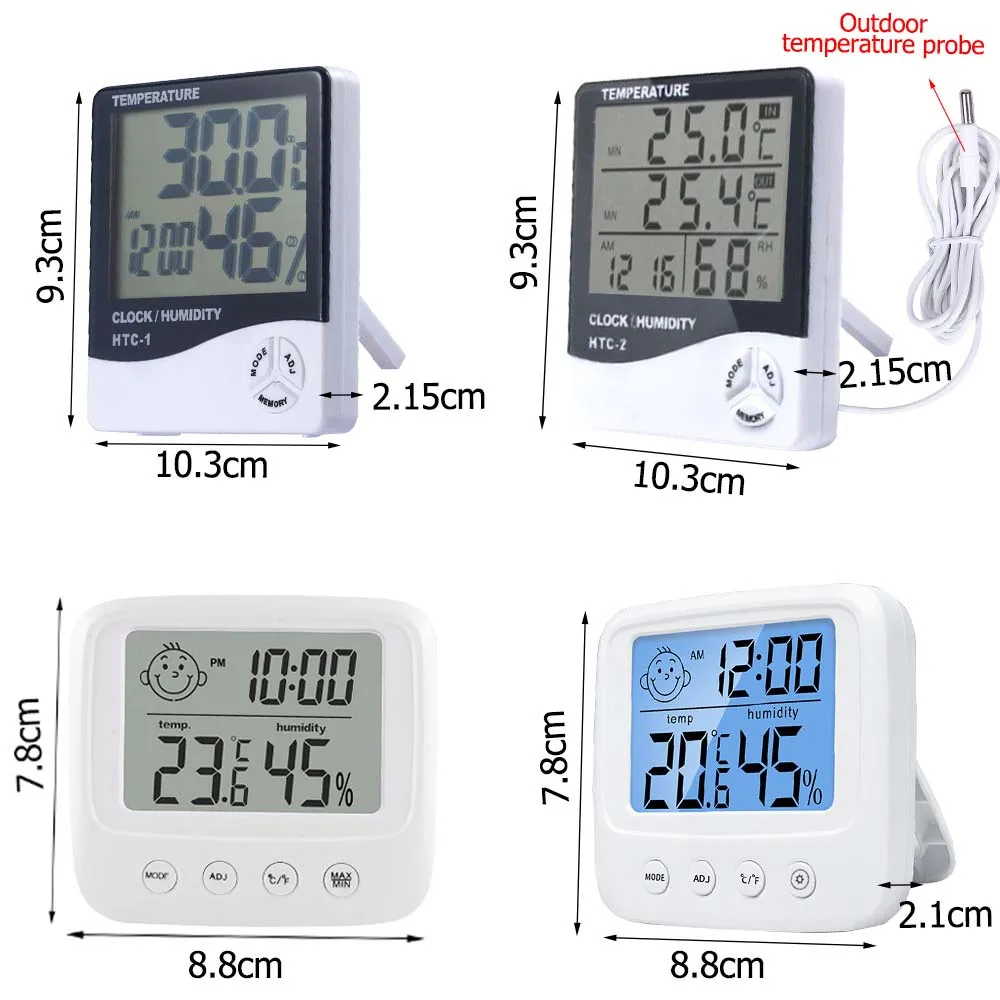 Shawty 1pc Digital Temperature Humidity Meter, LCD Electronic
