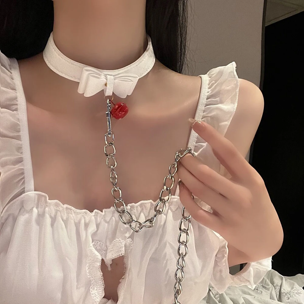 Lingerie Accessories Sexy Handmade Leather Choker - Women Bell