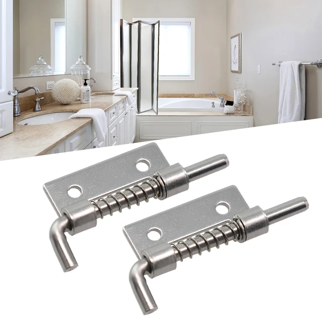 2PCS Spring Loaded Latch Pin 304 Stainless Steel Silver Window Cabinet Hinges Security Door Bolt Latch For Household Hardware 5