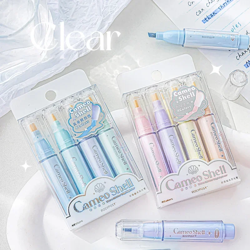 Highlighter Marker Highlighter Pen Art Marker Marker Pen Cute Glitter Marker Pens Spot Liner Sketch Graffiti Marker Fluorescent Pastel Drawing Painting 4pcs