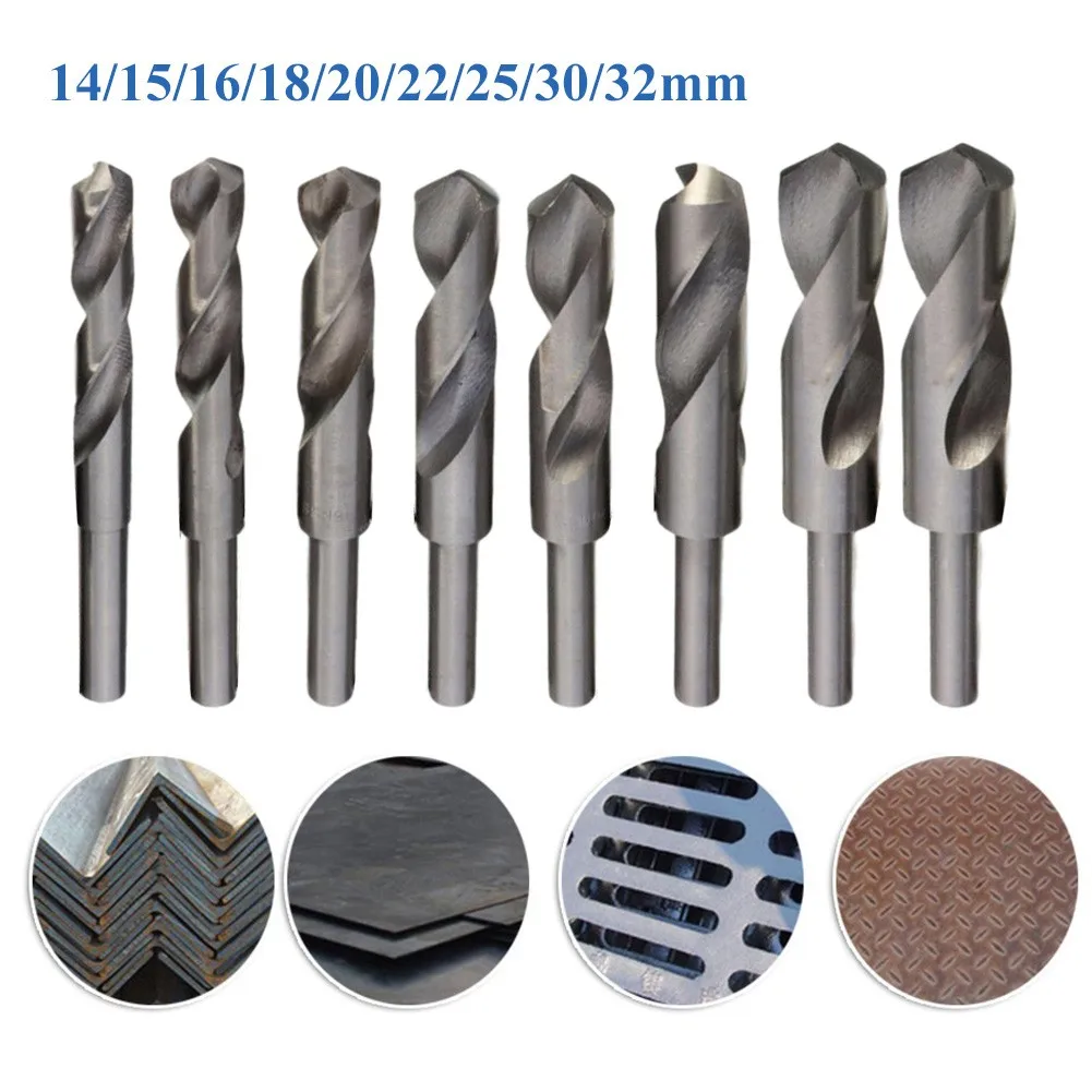 1pc HSS Drill Bits 14-32mm Round Shank 135-150mm For Drilling Iron Steel Plastic Wood Aluminum Machinery Accessories Parts