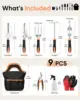 17553-d206a3.jpg 9-Piece Stainless Steel Garden Tools Set with Storage Bag, Heavy Duty Rust Resistant Hand Utensils Kit for Gardening, Gift for