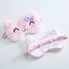 Cute Cat Soft Sleeping Eye Cover Mask Animal Plush Fabric Blindfold Relax Girls Lady For Home Traveling Eye Care 3