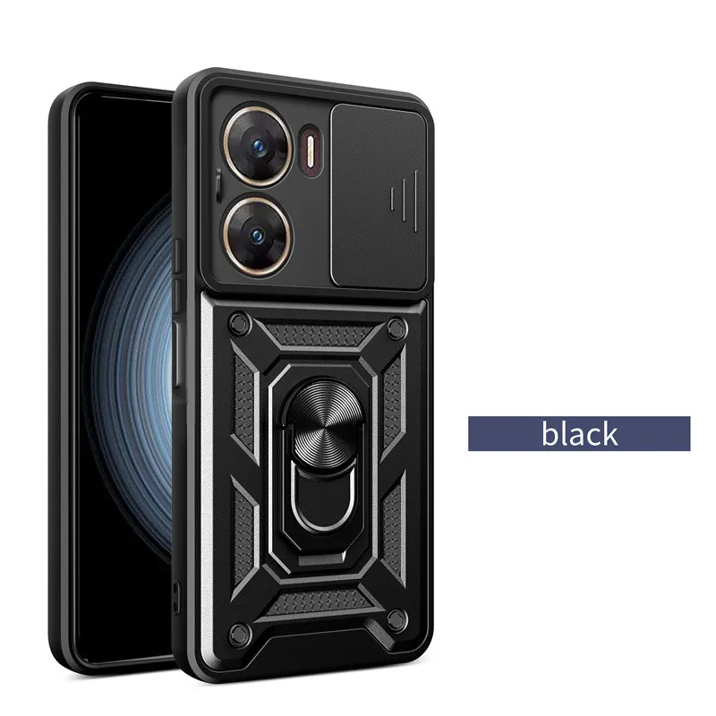 Durable Armor Phone Case with Lens Protection & Ring Holder