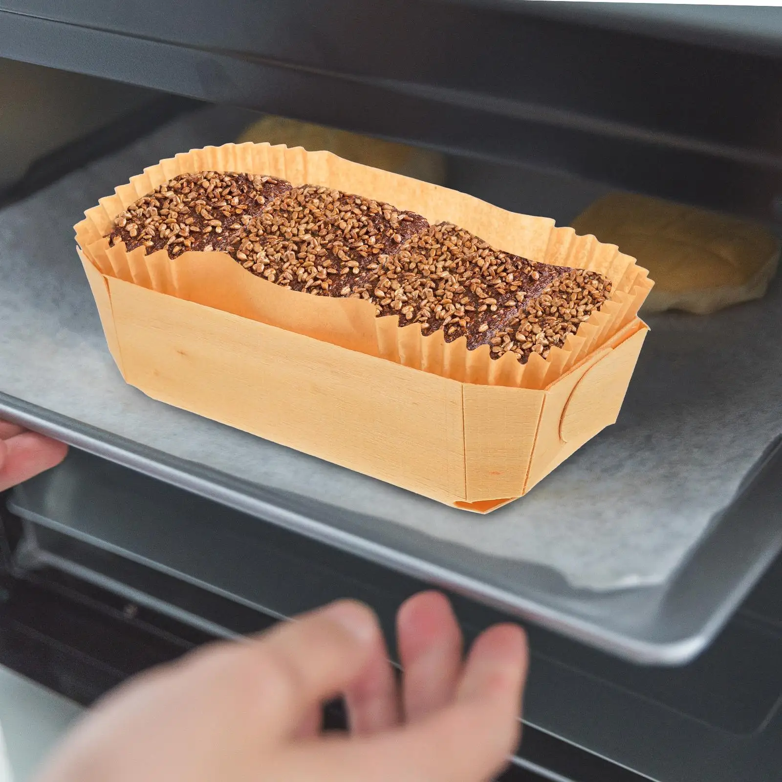 Biscuit Wooden Box Paper Tray Loaf Pan Cake Pans for Baking Heart-shaped Mousse