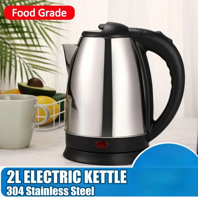304 Stainless Steel Electric Kettle Portable 2L Coffee Pot Electric Water Heater Teapot 1500W Automatic Power Off kettle Home 3
