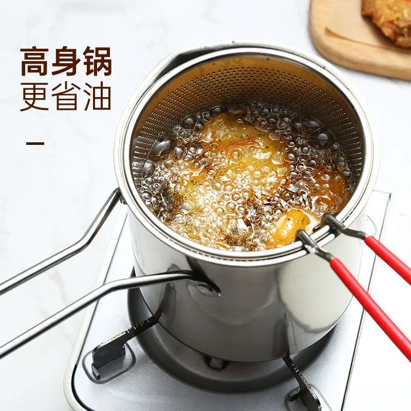 1set, Deep Fryer, Stainless Steel With Temperature Control And Lid,  Japanese Tempura Frying Pan, Non-stick Coating-free Deep Fryer, Compatible  With Gas Stoves, Induction Cookers, Electric Stoves And Other Types Of  Stoves