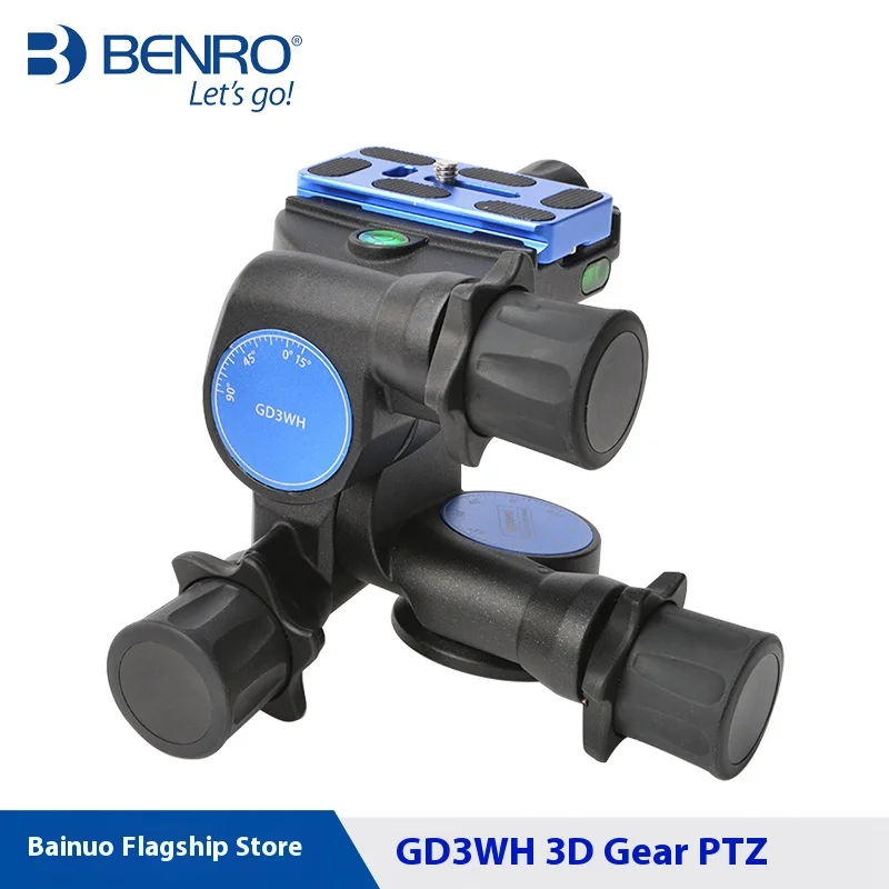 Benro GD3WH three-dimensional gear head PTZ magnesium alloy SLR photography tripod Panoramic photography head Three-way precise