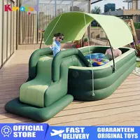 Piscine gonflable pliante pour enfants, fête en plein air familiale, pare-soleil, toboggans pour bébés 1