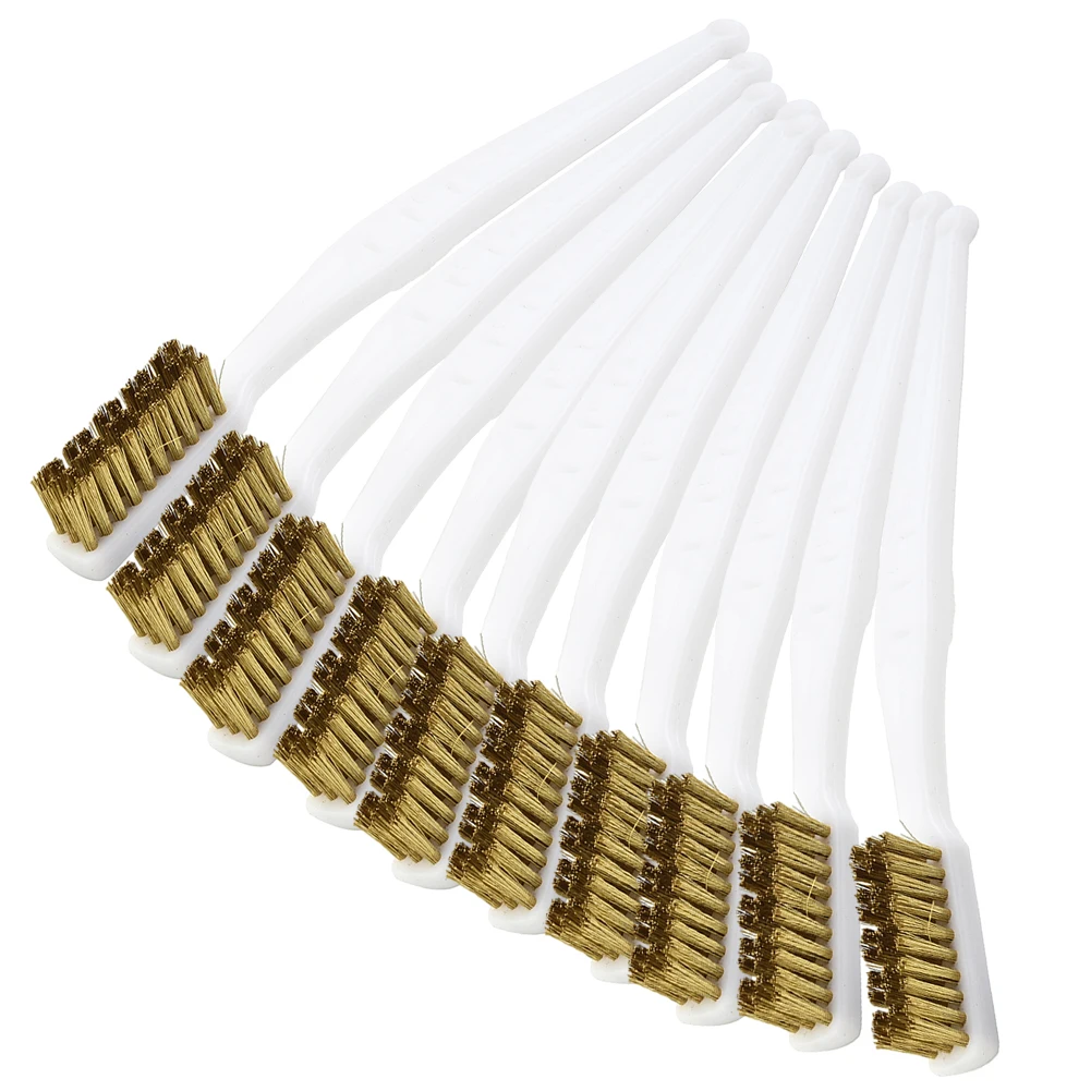 

10pcs Brass Wire Brushes For Dirt Cleaning Machine Polishing Barbecue Net Metal Rust Removal Kitchen Utensils Power Tool