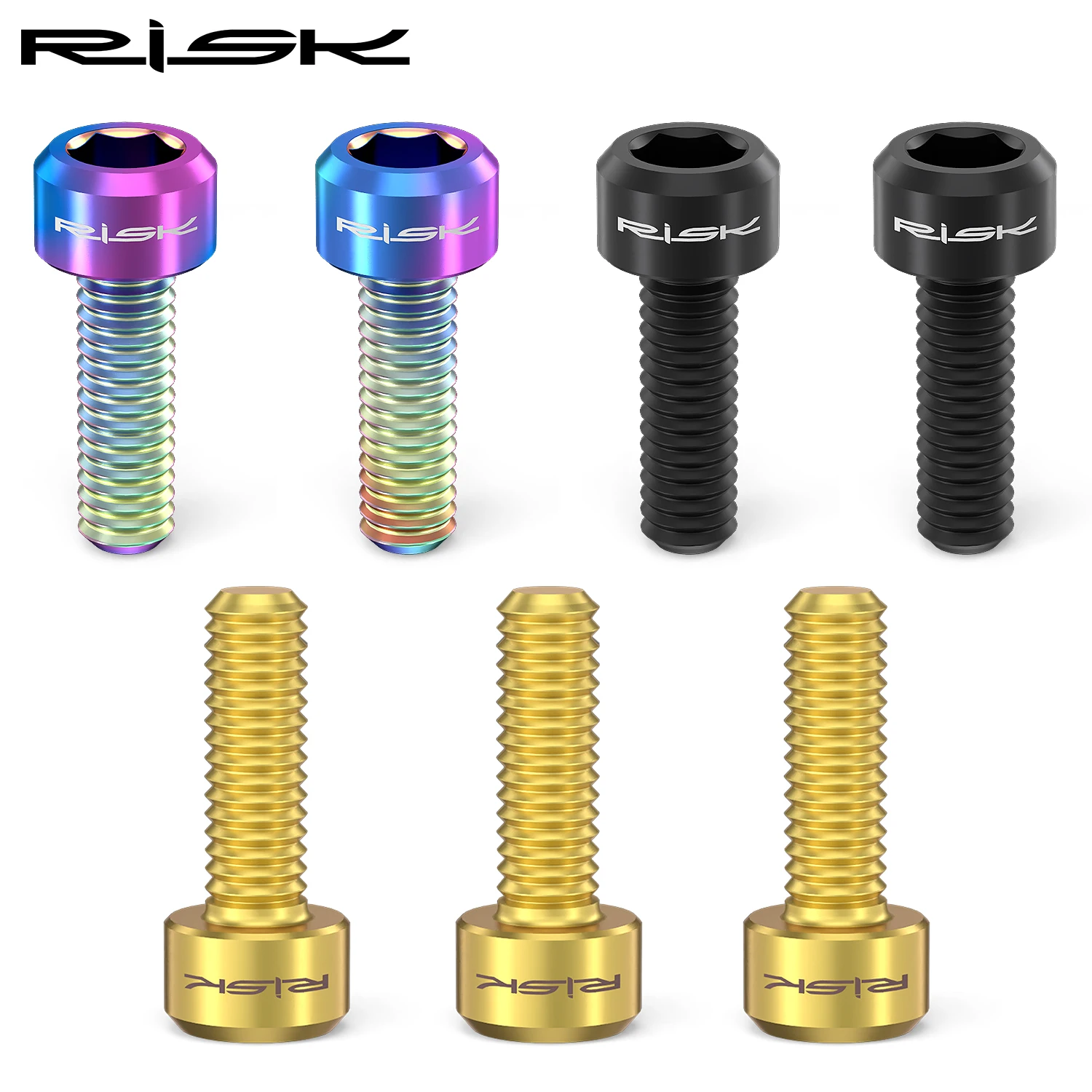 Bicycle Disc Brake Fixed Bolts M6x16/18/20mm with Washer Titanium Mountain Bike Brake Caliper Clamp 4PCS RISK