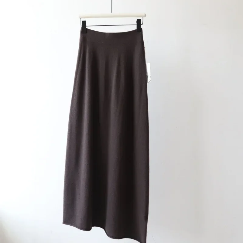 thumbnail image 1 of Falda ajustada de cintura alta para mujer, pantalones largos irregulares, falda cruzada de un solo paso de polar de invierno, 1 of 5