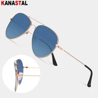 Men Concave Sunglasses Women Anti Rays UV400 Sun Glasses Metal Eyeglasses Frame Pilot Goggles Travel Driving Sunscreen Eyewear