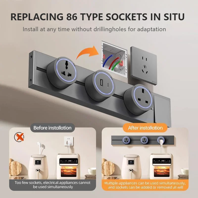 Universal Power Outlet for Home and Office - Easy, Punch-Free Installation