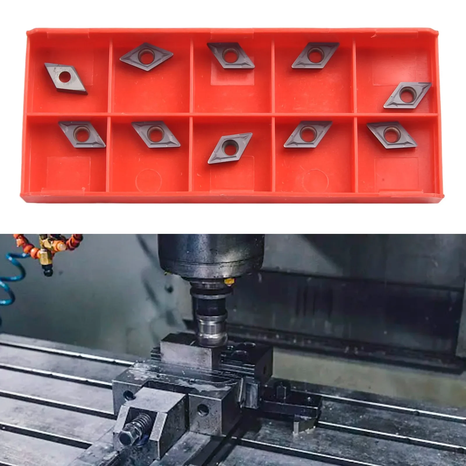 10PC DCMT21.51 DCMT070204 VP15TF Carbide Inserts For Lathe Turning Tool Holder Boring Bar High Hardness Carbide Insertskit