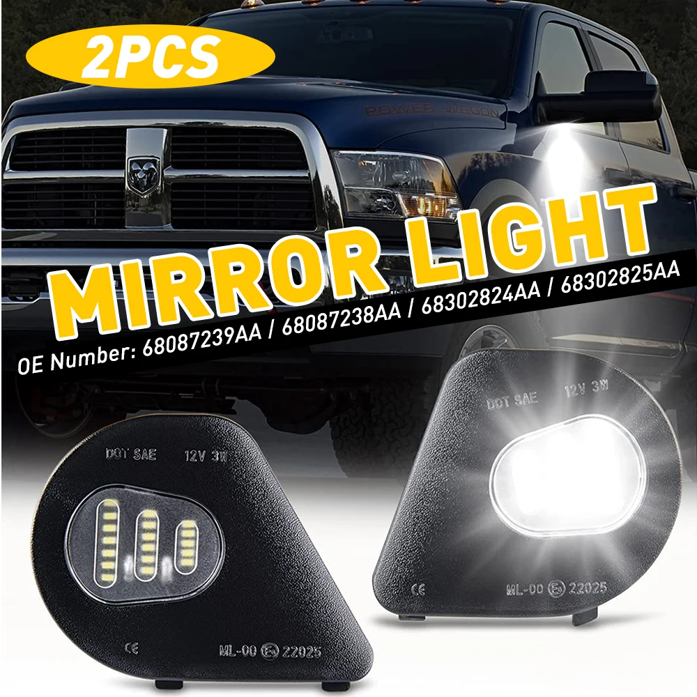 

AUXITO 2 шт. CANBUS светодиодный зеркала светильник для Dodge RAM 1500 2500 3500 4500 5500 автомобильные аксессуары авто под лужу лампа белый 12В